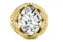 14K Yellow gold Zircon Ring Vintage craft vrc003y
